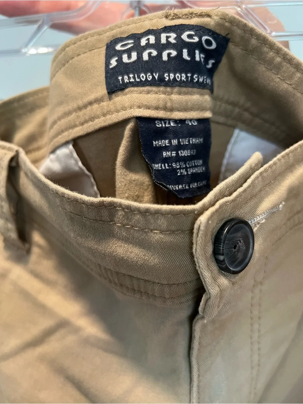 Cargo Supplies Trilogy Men’s Cargo Shorts Size 40 Khaki Cotton Utility Shorts